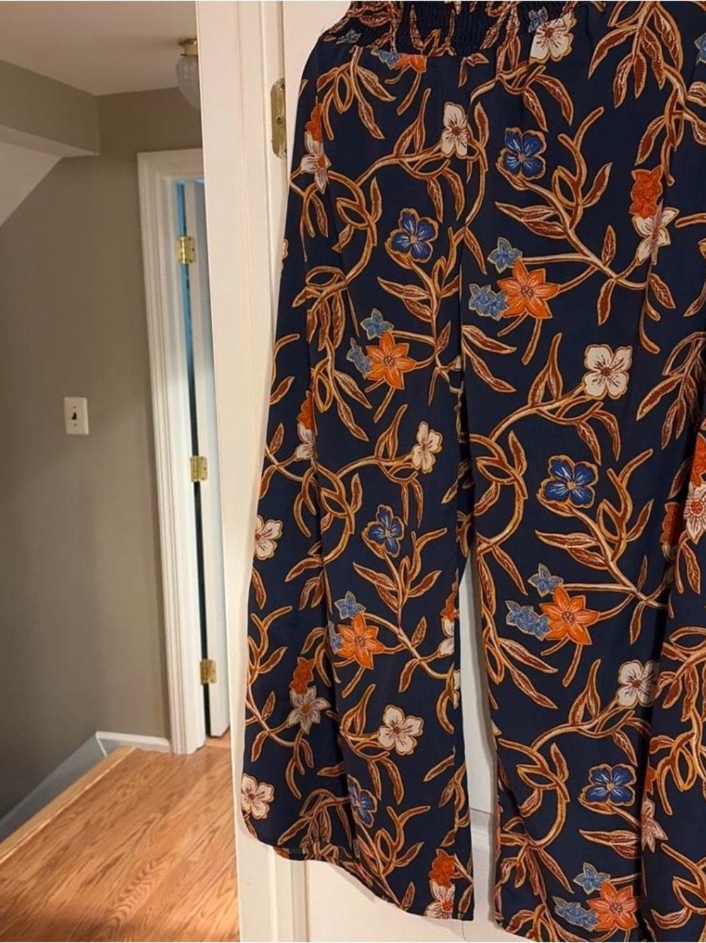 Sienna Sky Navy Wide-Leg Floral Pants